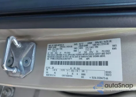 2018 Ford Escape Se from USA, damaged, VIN 1FMCU0GD4JUA51971